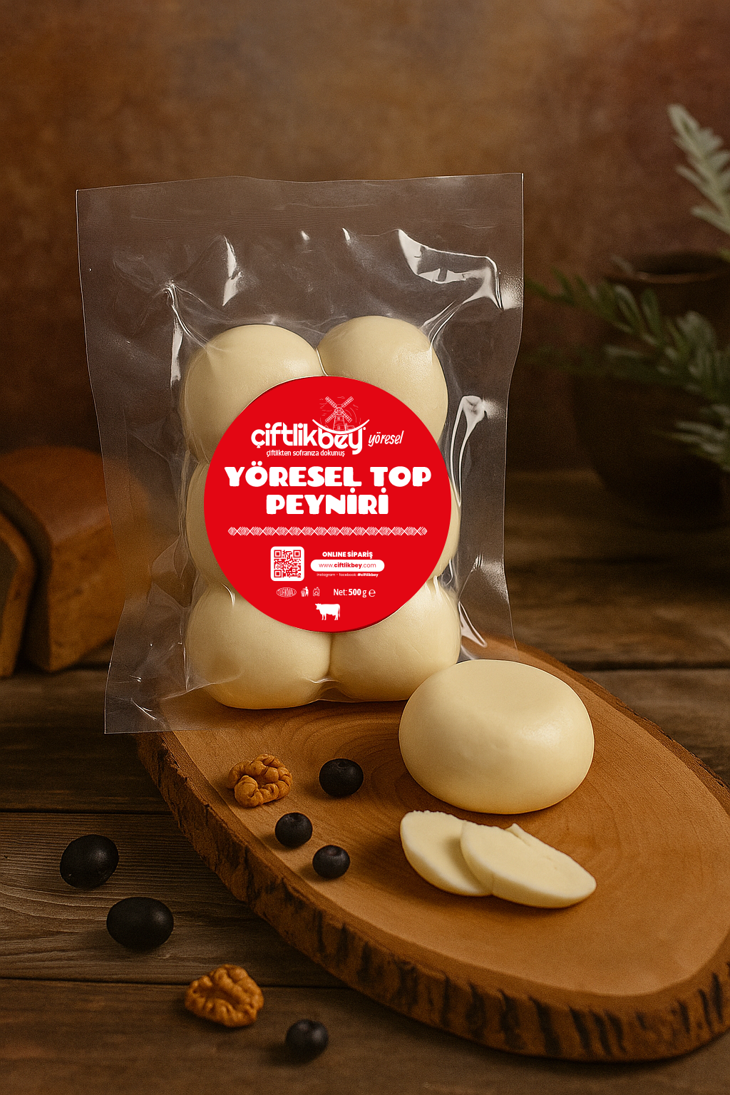 YÖRESEL TOP PEYNİRİ 500 g  (Tam Yağlı)