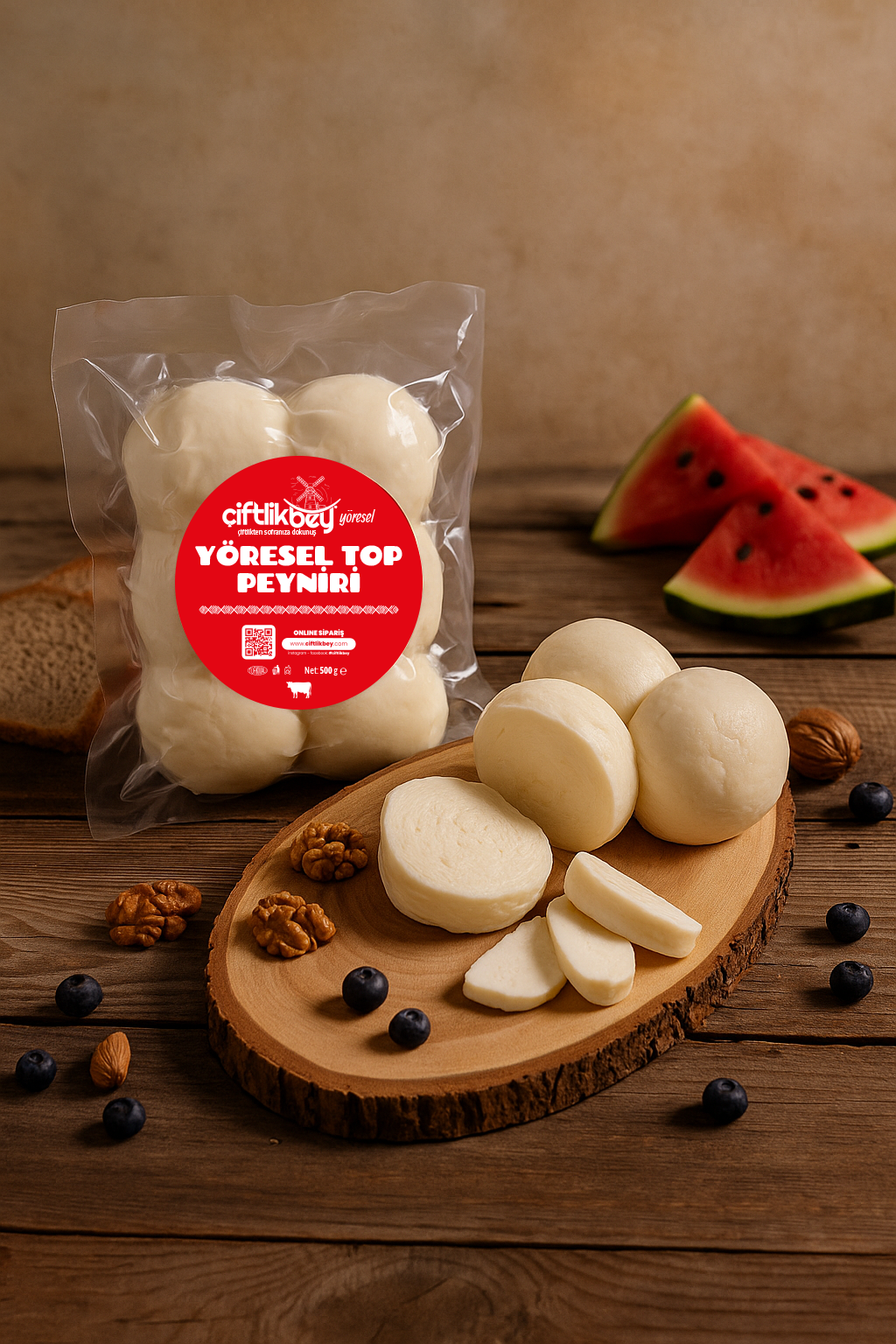 YÖRESEL TOP PEYNİRİ 500 g  (Tam Yağlı)