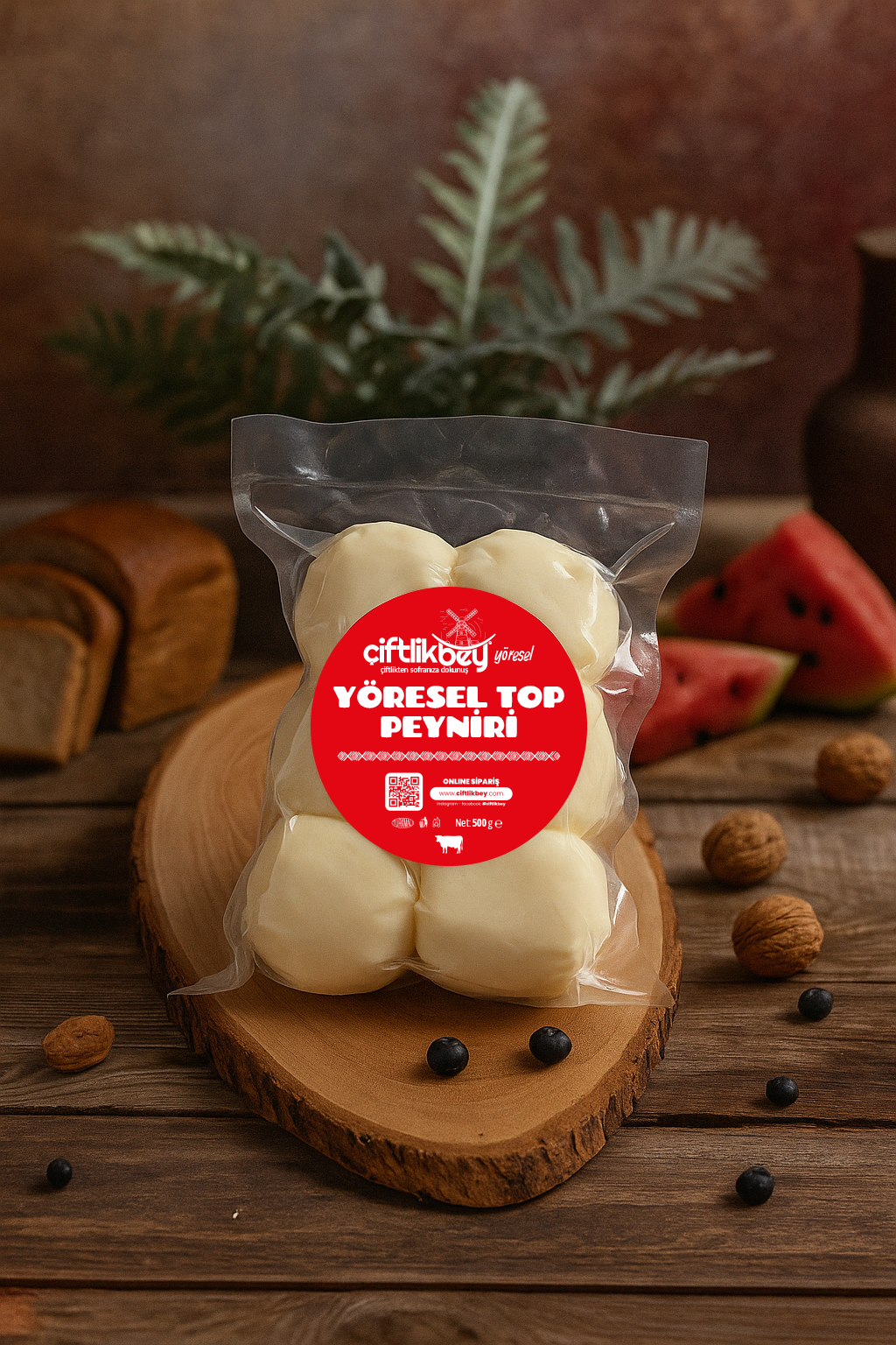 YÖRESEL TOP PEYNİRİ 500 g  (Tam Yağlı)